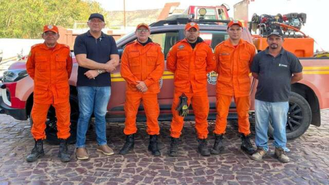 Bombeiros atuam na região de Bom Jesus combatendo incêndio em áreas de vegetação