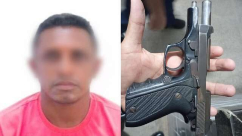 Suspeito é preso com arma restrita quando tentou se esconder em loja de celular