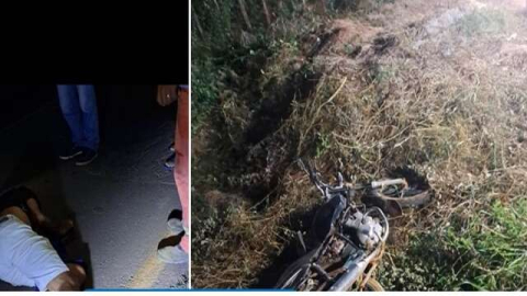 Motociclista fica ferido após carro colidir em traseirra da moto