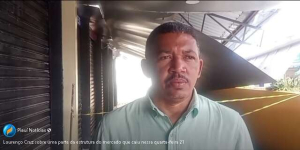 Lourenço, da Infraestrutura, visita o Mercado de Floriano para ver a parte que desabou nessa quarta