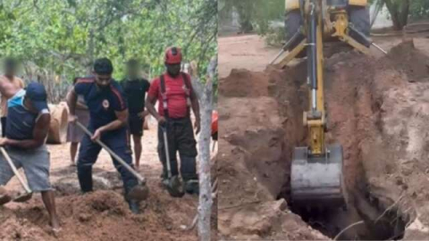 Homem tem cabeça arrancada por retroescavadeira durante resgate após ser soterrado