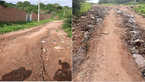 Moradores do Riacho Fundo, em Floriano, denunciam as más condições de estrada