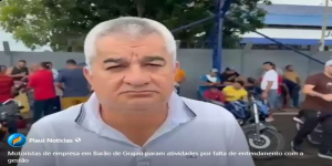 Motoristas de grupo empresarial de Floriano, cruzam os braços, em Barão, por falta de entendimento com patrôes