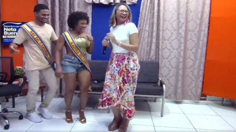 Rainha e Rei do Carnaval de Floriano mostraram que tem samba no pé no Programa Neta Bueno