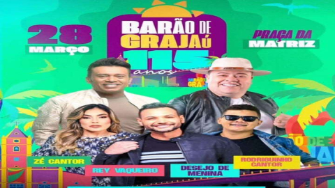 Barão de Grajaú vai celebrar 115 anos com grande festa e atrações estão confirmadas