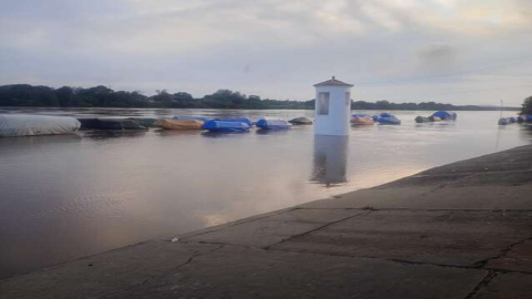 Imagens gravadas agora de como está o nível as águas do Rio Panaiba, em Floriano