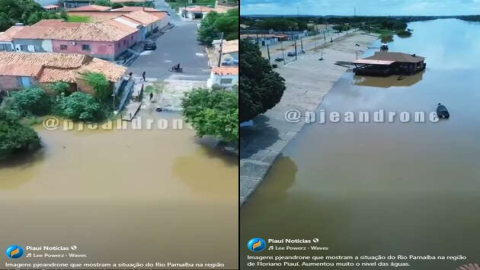 Vários pontos de Floriano e Barão estão submersos graças ao nível elevado do Rio Parnaíba