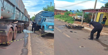 Passageiro morre após condutor pular de moto e veículo colidir em carreta