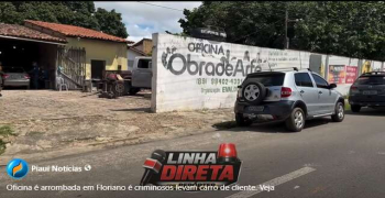 Criminosos arrombam oficina de lanternagem e levam um veículo Onix, de um cliente