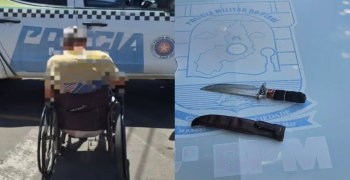 Indivíduo é preso por ameaçar vizinhos com faca e pertubá-los com som alto