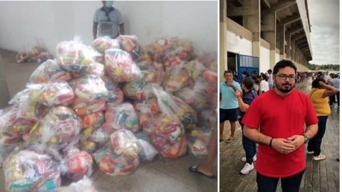 Vereador Magno Weverson ajuda na entrega de cerca de 5.000 cestas básicas à famílias de Floriano