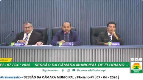 Acompanhe aqui a sessão da Câmara de Vereadores de Floriano, desta terça, 07
