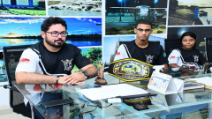 Ver Magno acompanha campeões de Muay Thai, em Teresina, numa visita a Prefeitura de Floriano