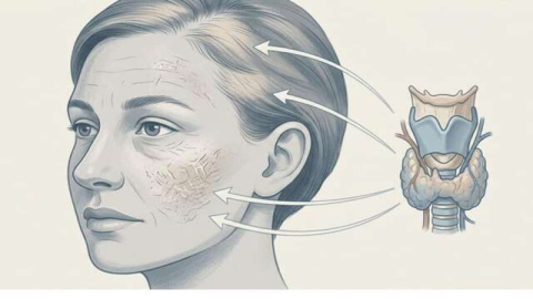 4 sinais visíveis no rosto que indicam disfunção tireoidiana e desequilíbrio hormonal