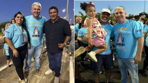 Mauricio Bezerra esteve na I Caminhada Fitnees realizada pela Igreja Católita, em Floriano