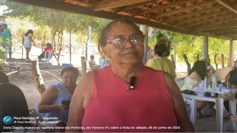 Sra Daguia do Mano, das Porteiras, sobre a tradicional festa do mes de junho 